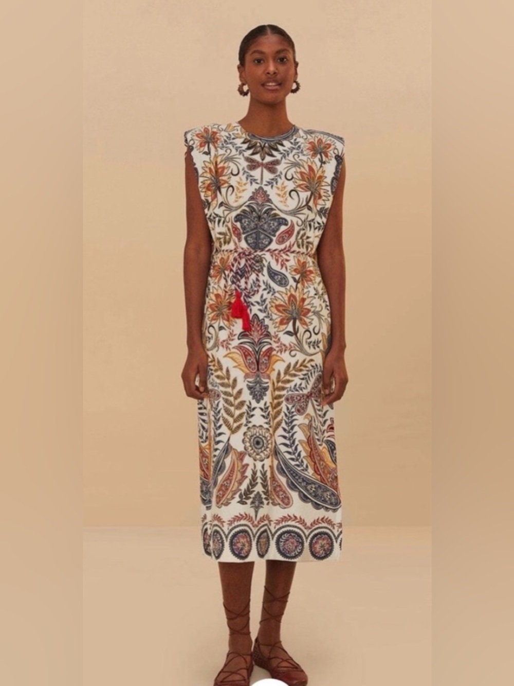 FARM Rio Paisley T Shirt Midi Dress